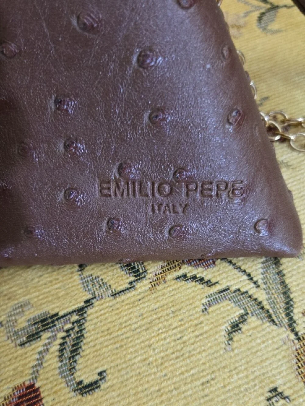 Emilio Pepe  Leather Pyramid Wristlet with Tassel And Cross Body Chain NWOT